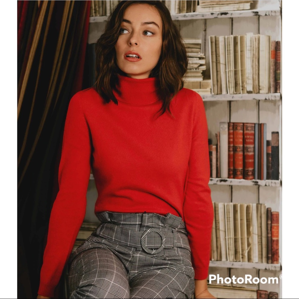 Red Turtleneck Sweater.